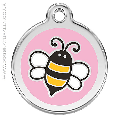 Pink Bumble Bee Dog ID Tags (3x sizes)